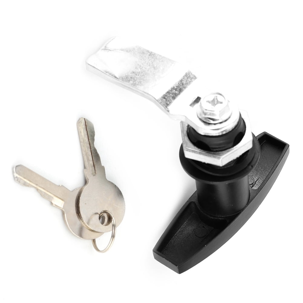 Black Fixed T-handle Lock at the Rear Toolbox Garage Door Lock T-handle Lock Kit Silver Black