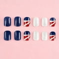 thumbnail image 2 of July 4 Independence Day Medium Square Patriotic Acrylic Press On Nails, US Flag Bald Eagle Fake Nails, 24 Pcs Reusable False Nails Set for Memorial Day Holiday Manicure with Jelly Glue Nail File, 2 of 10