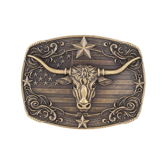 Men’s Waist Belt Buckle Engraved Bullhead Belt Metal Buckle Waistband Accessory Western Belt Fastener Clasp Buckle