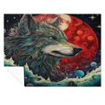 thumbnail image 6 of Colorful Lone Wolf Flannel Throw Blanket for Gifts for Women Men Girls Boys All Seasons, 6 of 7