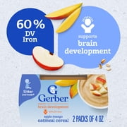 (2 pack) Gerber 2nd Foods Fruit & Cereal Puree Favorites Baby Food, Variety Pack, 4 oz Tubs (32 Pack)