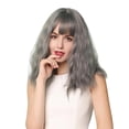 thumbnail image 2 of Peluca ondulada gris de Cosplay de exterior exterior exterior natural para mujer de 14 '' con resistente a golpes Salvador peluca sintética bob para mujer, 2 of 10