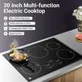 thumbnail image 3 of Sunmaki 30-Inch Electric Cooktop, 5-Burner Built-in Ceramic Glass Stove Top with Touch Control, 10600W, 3 of 10