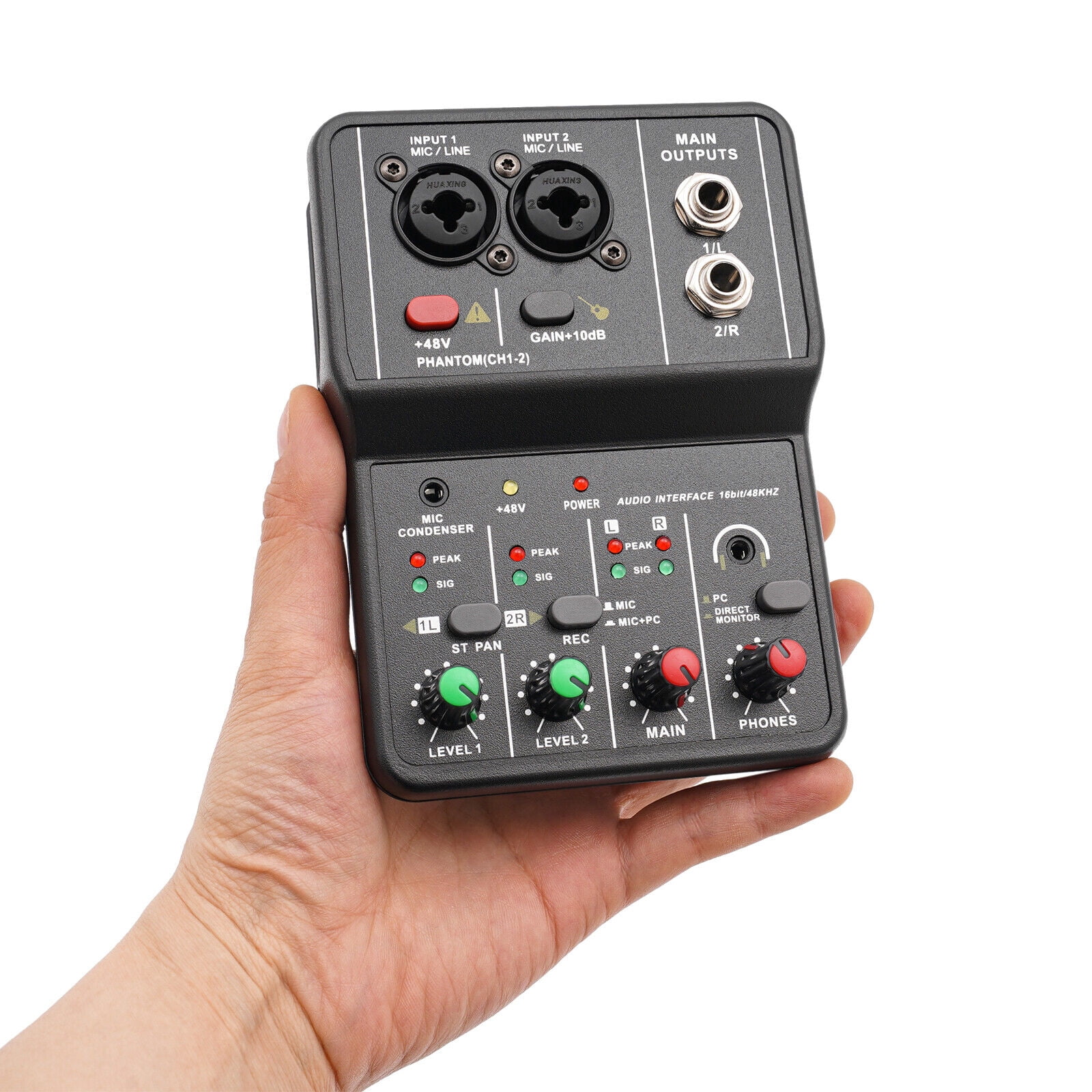 2 Channel Mini Audio Mixer USB DJ Sound Mixing Console Amplifier Studio for home KTV, conferences