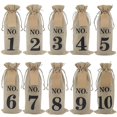 thumbnail image 1 of 10pcs Burlap Wine Bags With Tags For Blind Wine Tasting, Numbered Hessian Cloth Glass Gift Bags For, 1 of 5