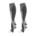 thumbnail image 3 of Domzle Wide Calf Compression Socks for Men Women Knee High Plus Size, Circulation Support, Graduated Compression, Moisture Wicking, Sports, Travel Gray, 3 of 5