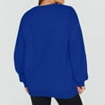 thumbnail image 4 of Solid Color Women’s Sweatshirt – Oversized Casual Long Sleeve Crewneck Pullover Top, Ideal for Layering in Fall Winter, Easy to Pair with Jeans or Leggings Blue, 4 of 4