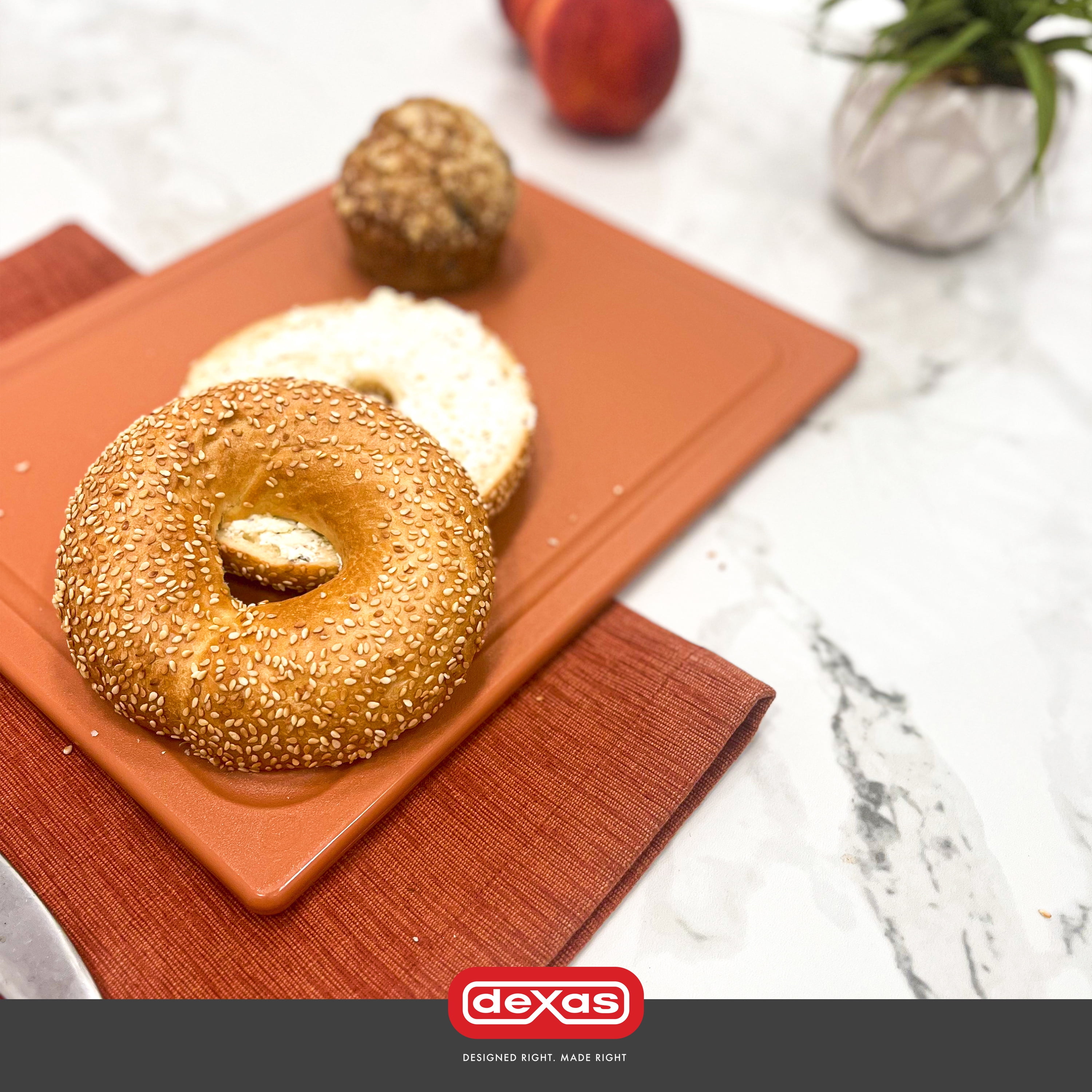 Dexas 10 x 13 Poly Cutting Board with Juice Well in Sandstone