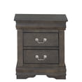 thumbnail image 3 of JERFIT Modern Nightstand with 2 Drawers, Dark Grey Bedside Table with Metal Handles for Bedroom, Compact Storage Cabinet, 3 of 8