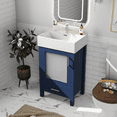 thumbnail image 6 of Harper & Bright Designs 20" Small Bathroom Vanity with Sink, Bathroom Vanity Cabinet with Ceramic Top and Storage Drawer, Blue, 6 of 20