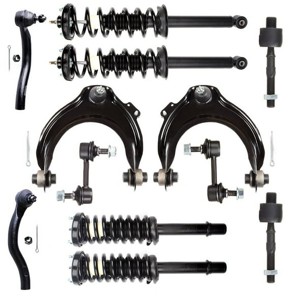 cciyu Complete Strut for 2003-2007 for Honda for Accord Includes Complete Strut Assembly Control Arm Stabilizer Bar Link Tie Rod End