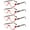 4 Pairs of Red, variant on 4 Pairs of Women Half Moon Reading Glasses 4.00 Men Half Round Spring Hinges Vintage Red Readers +4.00 Strength
