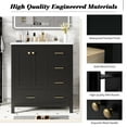 thumbnail image 6 of Euroco 30'' Bathroom Vanity with Ceramic Sink Combo, Solid Wood Frame Bathroom Storage Cabinet, Freestanding Vanity Set with 4 Drawers& Soft Closing Doors, Black, 6 of 8