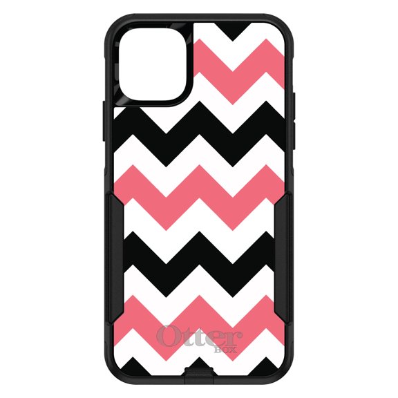 DistinctInk OtterBox Commuter Custom Case for Apple iPhone 15 (6.1" Screen) - Chevron Stripes Pattern - Raised Bezel Screen Guard