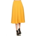 thumbnail image 3 of Women's Solid Print Casual Comfy Elastic A-line Knee Midi Skirt, 3 of 5