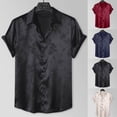 thumbnail image 3 of Einccm Mens Casual Vintage Button Down Shirt, Short Sleeve Lapel Collared Top for Summer Casual Beach Party Relaxed Fit Fashion Top, 3 of 3
