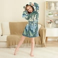 thumbnail image 3 of FORMRS Niños Bathrobe Unisex Hooded Robe Soft Plush Pajamas Sleepwear, Size 2-3T, Retro Tree, 3 of 7