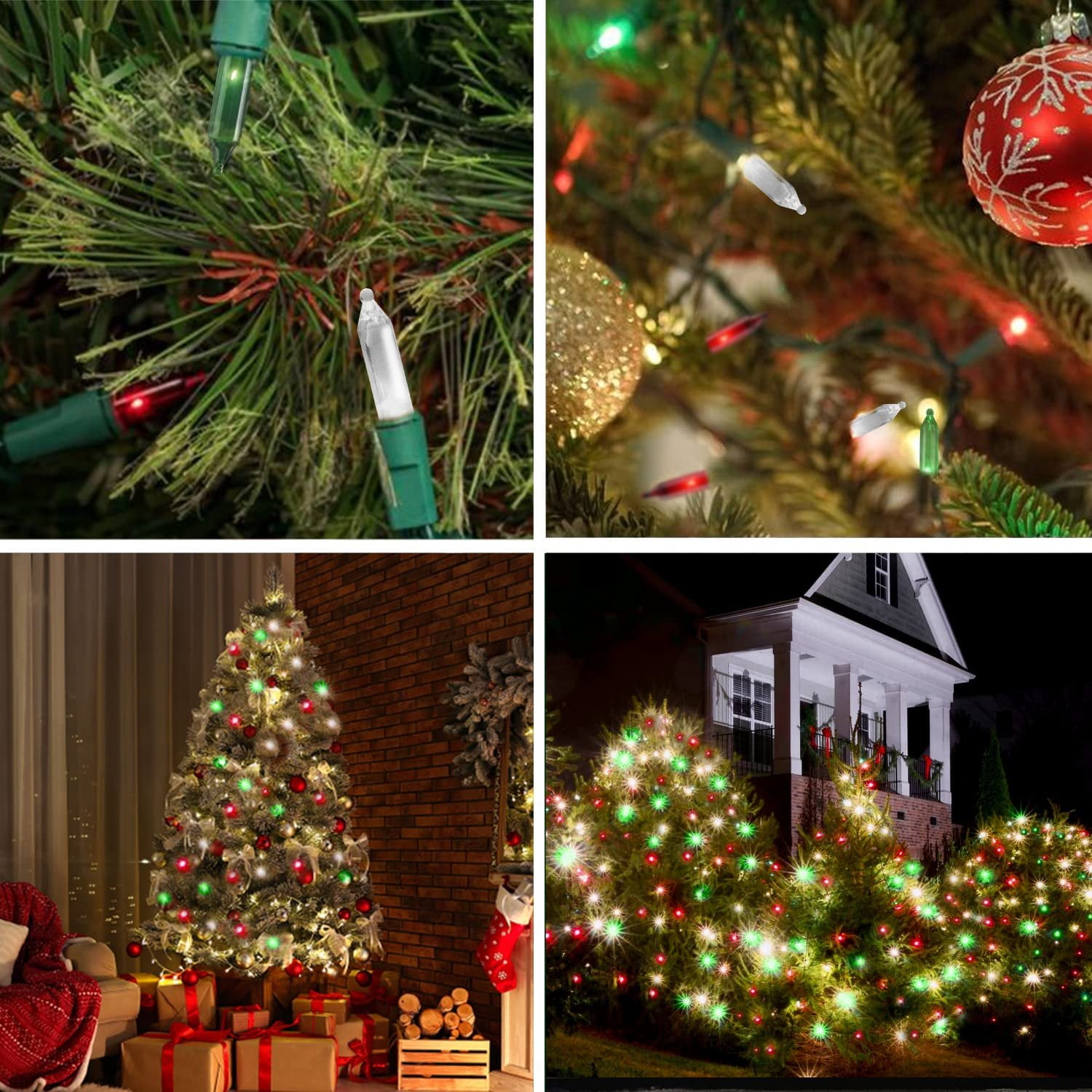 Christmas LED Random Twinkle Lights - 16 of 100 Bulbs Twinkle - LED Red, Green, and Cool White Christmas Tree Lights - Indoor Outdoor  24.75 Feet Light String, Sparkling Twinkling Holiday Decor