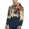 thumbnail image 2 of KLL American Bald Eagle A Print Mens Hoodie Long Sleeve Casual Pullover Hooded Sweatshirt Fashion Drawstring Hoodies with Pocket-XX-Large, 2 of 6