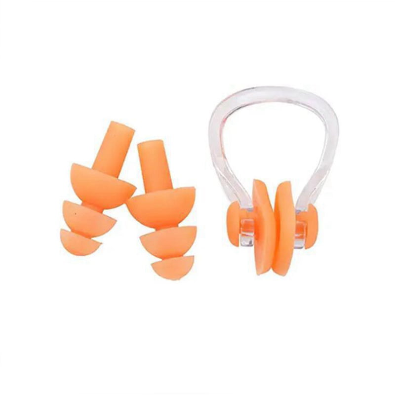 5 Set Soft Silicone Swimming Ear Plugs Plastic Nose Clip Swim Safe Acces UDF 