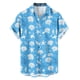 thumbnail image 3 of Mens Casual Manga Corta Botón Abajo Camisas Impresas Turndown Cuello Blusa para el Verano, 3 of 6