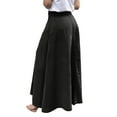 thumbnail image 4 of Women’s A-Line Skirt, High Waist Midi Skirt with Front Slit, Pockets, and Button Detail, Elegant and Practical for Work, Church, or Luncheon Outings. Black L, 4 of 4