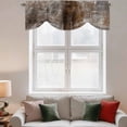 thumbnail image 3 of Tie Up Valances for Windows, Brown Adjustable Valance Curtains Window Treatment for Living Room, Retro Oil Painting Modern Abstract Art Aesthetics Rod Pocket Kitchen Curtains & Drapes 42x12 Inch, 3 of 9