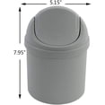 thumbnail image 2 of Mini bote de basura de plástico con tapa abatible, 0,7 galones (rosa) Ormromra WMZL-208-1, 2 of 7
