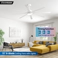 thumbnail image 3 of Ventilador de techo Conciseer Modern de 72 pulgadas con luces y control remoto blanco, 3 of 9