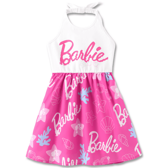 Barbie Girls Dresses Graphic Crew Neck Halter A Line Sundress Family Matching Sets Sizes 2-13
