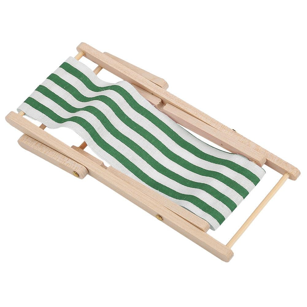 Kritne Dollhouse Accessories Mini Furniture Foldable Beach Chair for 1/