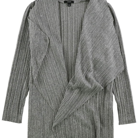 Alfani Womens Draped Cardigan Sweater, Grey, Small