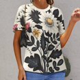 thumbnail image 6 of Nostalgic Vintage Floral Women's T-Shirt Short Sleeve T Shirts Tops Tee Ladies Loose T, 6 of 6