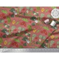 thumbnail image 2 of Soimoi Satin Silk Fabric Dot & Mix Vegetable Printed Fabric 1 Yard 42 Inch Wide, 2 of 3
