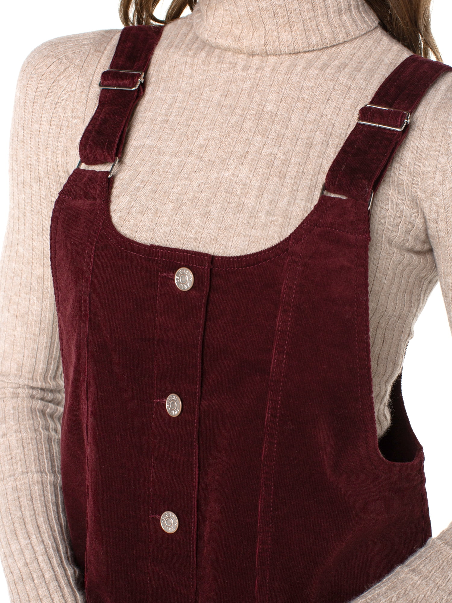 Celebrity Pink Women's and Women's Plus Corduroy Pinafore Mini Dress, Sizes XS-4X