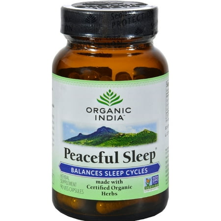 Organic India Peaceful Sleep Vegetarian Capsules, 90 (Best Cigarette Brand In India For Health)