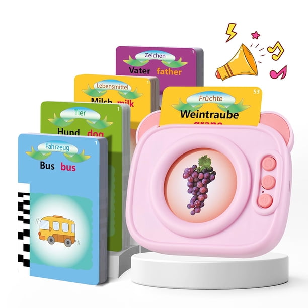 Tarjetas flash parlantes, regalo perfecto, juguetes de terapia del habla, recargables para niños y niñas