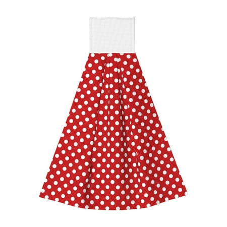

Jgfou Red Polka Dot Print Coral Fleece Microfiber Hanging Hand Towel Soft Premium Dishcloths Multi-Purpose Dust and Stain Removal Cleaning Supplies