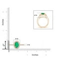 thumbnail image 4 of Angara Natural 0.66 Ct. Emerald with Diamond Halo Ring in 14K Rose Gold for Women (Ring Size: 11.5), 4 of 9