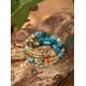 thumbnail image 2 of Nvzi Pulseras de cuentas irregulares con dijes de flores y envoltura multicapa de estilo retro de verano, joyería étnica - Negro, 2 of 4