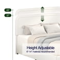 thumbnail image 6 of Lisonu Queen Size Boucle Upholstered Platform Bed with 4 Storage Drawers, Curved Tufted Headboard, 1000LBS (Ivory), 6 of 13