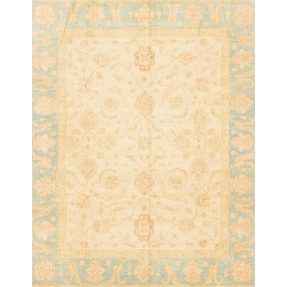 Ahgly Company Indoor Rectangle Abstract Khaki Gold Oriental Area Rugs, 7' x 9'
