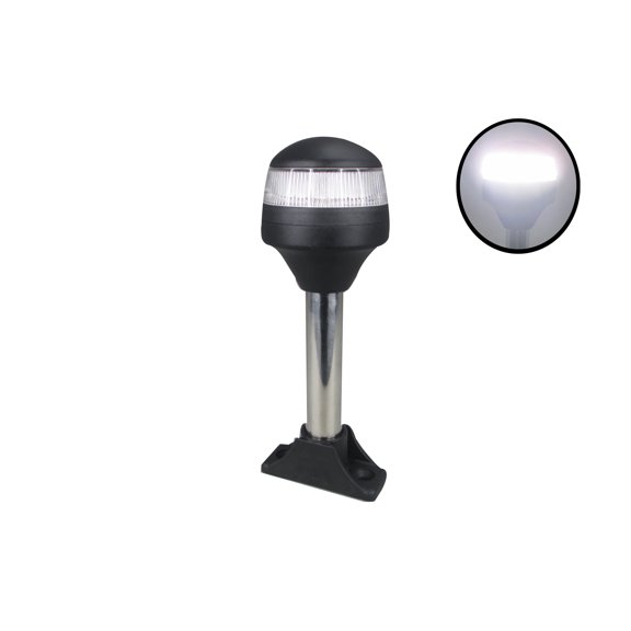 Pactrade Marine Boat LED Fixed Mount Anchor All Round Light S.S. Pole 10-30v 7''H 2NM