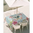 thumbnail image 3 of 60x120 Inch Outdoor Tablecloth with Umbrella Hole Zipper Rectangle Spring Colorful Butterfly Rectangular Tablecloths Outside Waterproof Farmhouse Botanical Floral Patio Table Cover for Picnic Party, 3 of 8