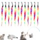 thumbnail image 3 of Methold 12 piezas de gusanos peludos de arcoíris, repuestos de gusanos coloridos y divertidos para gatos, juguetes de gusanos, varita para Juguetes para gatos, 3 of 4