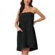 thumbnail image 1 of Bata de baño para mujer Inspire Chic, toalla envolvente con gorro de ducha para spa, color negro, 1 of 6