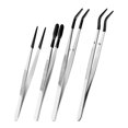 thumbnail image 1 of Miangastore 4pcs Anti-Slip Stainless Steel Tweezers Set For Stamps Coins Eyelash Extensions Silicone Coated Tips For Precision Crafting, 1 of 8