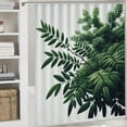 thumbnail image 5 of JEUXUS Botanical Watercolor Green Leaf Tropical Boho Decor for Bathroom Shower Curtain Multiple Sizes White, 5 of 6