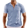 thumbnail image 2 of Shorts for Men, Men's Short Shorts, Men Button Up Spring Fall Short Sleeved V-Neck Knitted Breathable Elastic Hollow Top, 2 of 5