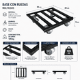 thumbnail image 3 of Base con Ruedas para Maceta de Metal Negro | Soporte Rodante 360° para Plantas, 3 of 9